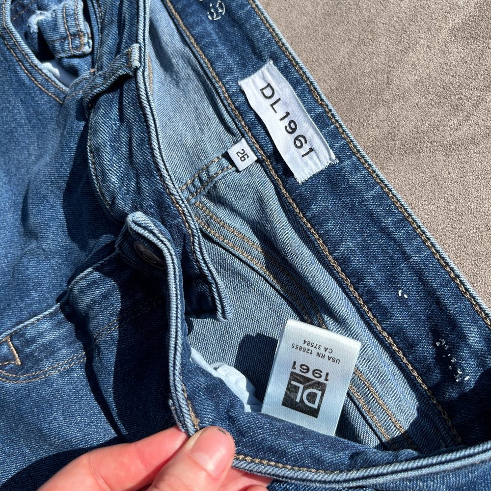 DL1961 Margaux Instasculpt Cracked Ankle Skinny Jeans Size 26